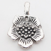 Pendant, Zinc Alloy Jewelry Findings Lead-free, Flower 15x22mm Hole:1.5mm, Sold by Bag