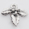 Pendant, Zinc Alloy Jewelry Findings Lead-free, Flower 13x12mm Hole:1.5mm, Sold by Bag