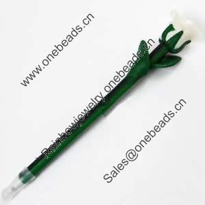 Fimo(Polymer Clay) Jewelry Ball Pen, with a fimo bead head, 31x180mm, Sold by PC