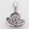 Pendant, Zinc Alloy Jewelry Findings Lead-free, Flower 11x16mm Hole:1.5mm, Sold by Bag