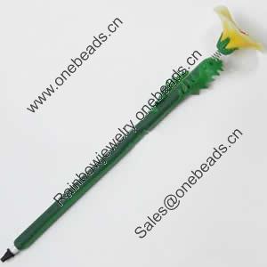 Fimo(Polymer Clay) Jewelry Ball Pen, with a fimo bead head, 40x200mm, Sold by PC