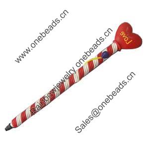 Fimo(Polymer Clay) Jewelry Ball Pen, 165x29mm, Sold by PC