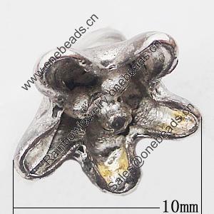 Pendant, Zinc Alloy Jewelry Findings Lead-free, Flower 10x10mm Hole:2mm, Sold by Bag