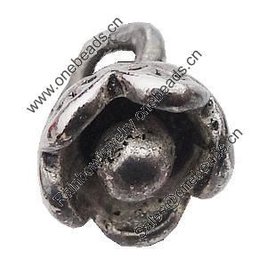 Pendant, Zinc Alloy Jewelry Findings Lead-free, Flower 6x9mm Hole:2mm, Sold by Bag
