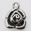 Pendant, Zinc Alloy Jewelry Findings Lead-free, Flower 12x18mm Hole:2mm, Sold by Bag