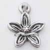 Pendant, Zinc Alloy Jewelry Findings Lead-free, Flower 11x15mm Hole:2mm, Sold by Bag
