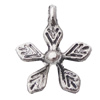 Pendant, Zinc Alloy Jewelry Findings Lead-free, Flower 10x12mm Hole:1mm, Sold by Bag