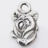 Pendant, Zinc Alloy Jewelry Findings Lead-free, Flower 11x18mm Hole:2.5mm, Sold by Bag