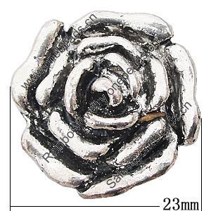 Pendant, Zinc Alloy Jewelry Findings Lead-free, Flower 23mm, Sold by Bag