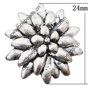 Pendant, Zinc Alloy Jewelry Findings Lead-free, Flower 24mm Hole:4mm, Sold by Bag