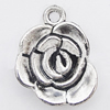 Pendant, Zinc Alloy Jewelry Findings Lead-free, Flower 14x18mm Hole:1.5mm, Sold by Bag