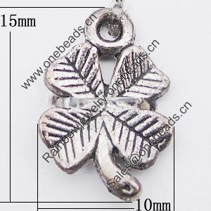 Pendant, Zinc Alloy Jewelry Findings Lead-free, Flower 10x15mm Hole:1.5mm, Sold by Bag