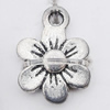 Pendant, Zinc Alloy Jewelry Findings Lead-free, Flower 10x13mm Hole:1.5mm, Sold by Bag