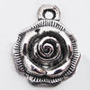 Pendant, Zinc Alloy Jewelry Findings Lead-free, Flower 14x17mm Hole:1.5mm, Sold by Bag