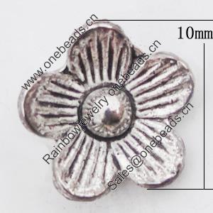 Pendant, Zinc Alloy Jewelry Findings Lead-free, Flower 10mm Hole:1.5mm, Sold by Bag