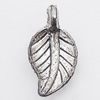Pendant, Zinc Alloy Jewelry Findings Lead-free, Leaf 8x15mm Hole:1.5mm, Sold by Bag