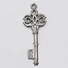 Pendant, Zinc Alloy Jewelry Findings Lead-free, Key 17x45mm Hole:2mm, Sold by Bag