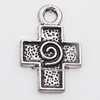 Pendant, Zinc Alloy Jewelry Findings Lead-free, Cross 13x19mm, Sold by Bag