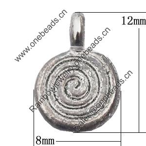 Pendant, Zinc Alloy Jewelry Findings Lead-free, 8x12mm Hole:1.5mm, Sold by Bag