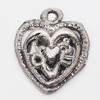 Pendant, Zinc Alloy Jewelry Findings Lead-free, Heart 10x13mm Hole:1mm, Sold by Bag