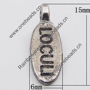 Pendant, Zinc Alloy Jewelry Findings Lead-free, 6x15mm Hole:2mm, Sold by Bag