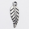 Pendant, Zinc Alloy Jewelry Findings Lead-free, Leaf 6x19mm Hole:1mm, Sold by Bag