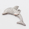 Pendant, Zinc Alloy Jewelry Findings Lead-free, Dolphin 43x30mm Hole:2.5mm, Sold by Bag