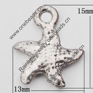 Pendant, Zinc Alloy Jewelry Findings Lead-free, Butterfly 13x15mm Hole:2.5mm, Sold by Bag