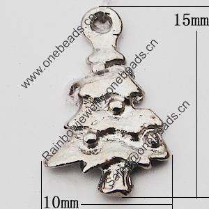 Pendant, Zinc Alloy Jewelry Findings Lead-free, Tree 10x15mm Hole:1mm, Sold by Bag