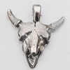 Pendant, Zinc Alloy Jewelry Findings Lead-free, Animal Head 36x38mm Hole:8x4mm, Sold by Bag