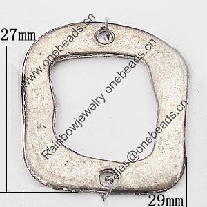 Connectors, Zinc Alloy Jewelry Findings Lead-free, 29x27mm Hole:2.5mm, Sold by Bag