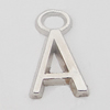 Pendant, Zinc Alloy Jewelry Findings Lead-free, Letter 7x12mm Hole:2mm, Sold by Bag