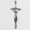 Pendant, Zinc Alloy Jewelry Findings Lead-free, Cross 22x55mm Hole:1.5mm, Sold by Bag