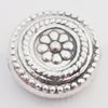 Beads Zinc Alloy Jewelry Findings Lead-free, Flat Round 11mm Hole:1.5mm, Sold by Bag 