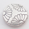 Beads Zinc Alloy Jewelry Findings Lead-free, Flat Round 12mm Hole:1.5mm, Sold by Bag 