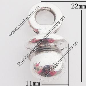 Pendant, Zinc Alloy Jewelry Findings Lead-free, 11x22mm Hole:4.5mm, Sold by Bag 