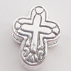 Beads Zinc Alloy Jewelry Findings Lead-free, Cross 9x15mm Hole:5mm, Sold by Bag 
