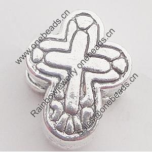 Beads Zinc Alloy Jewelry Findings Lead-free, Cross 9x15mm Hole:5mm, Sold by Bag 