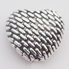 Beads Zinc Alloy Jewelry Findings Lead-free, Heart 10x9mm Hole:1mm, Sold by Bag 