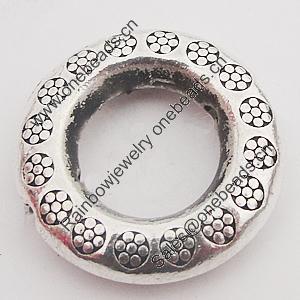 Beads Zinc Alloy Jewelry Findings Lead-free, Donut 21mm Hole:1.5mm, Sold by Bag 
