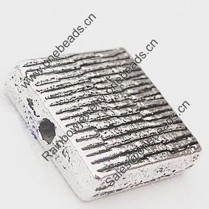 Beads Zinc Alloy Jewelry Findings Lead-free, Square 12mm Hole:1.5mm, Sold by Bag 