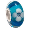 European Lampwork Glass Beads, 925 Silver Core, Rondelle 14x6.8mm Hole:4.5mm, Sold by PC