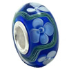 European Lampwork Glass Beads, 925 Silver Core, Rondelle 14x6.8mm Hole:4.5mm, Sold by PC