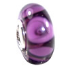 European Lampwork Glass Beads, 925 Silver Core, Rondelle 14x6.8mm Hole:4.5mm, Sold by PC