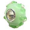 European Lampwork Glass Beads, 925 Silver Core, Rondelle 14x6.8mm Hole:4.5mm, Sold by PC