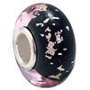 European Lampwork Glass Beads, 925 Silver Core, Rondelle 14x6.8mm Hole:4.5mm, Sold by PC