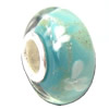 European Lampwork Glass Beads, 925 Silver Core, Rondelle 14x6.8mm Hole:4.5mm, Sold by PC