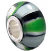 European Lampwork Glass Beads, 925 Silver Core, Rondelle 14x6.8mm Hole:4.5mm, Sold by PC