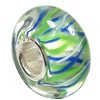 European Lampwork Glass Beads, 925 Silver Core, Rondelle 14x6.8mm Hole:4.5mm, Sold by PC