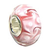 European Lampwork Glass Beads, 925 Silver Core, Rondelle 14x6.8mm Hole:4.5mm, Sold by PC